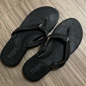 Flojos Women’s Thong Flip Flop Sandal Black